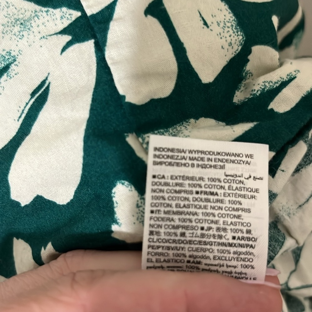 GAP 100% Cotton Green and White Floral Maxi Dress a176 - Picture 4 of 5